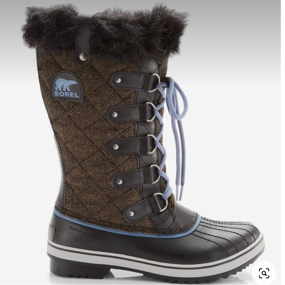 Sorel Tofino Brown Herringbone Snow Boots